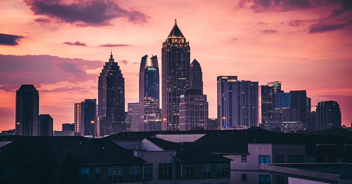 Atlanta skyline at dusk — Dave's Hot Chicken Atlanta locations guide
