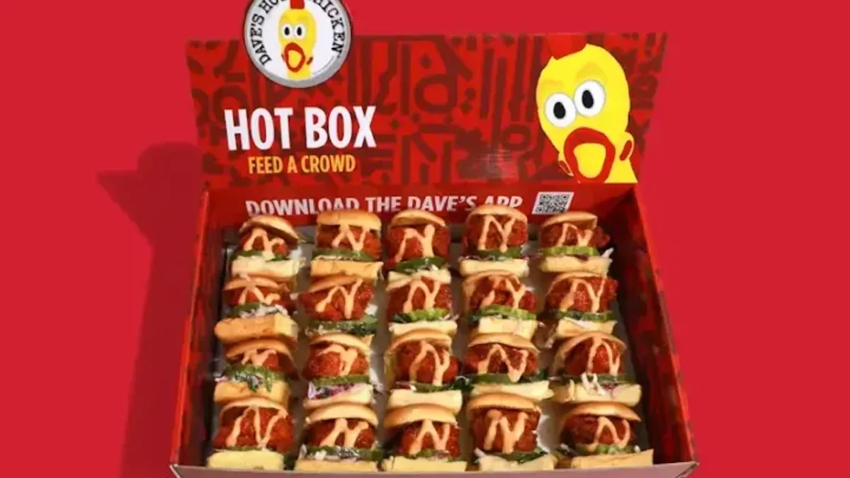 The Hot Box of Minis — 20 Dave's mini sliders packed for a group order