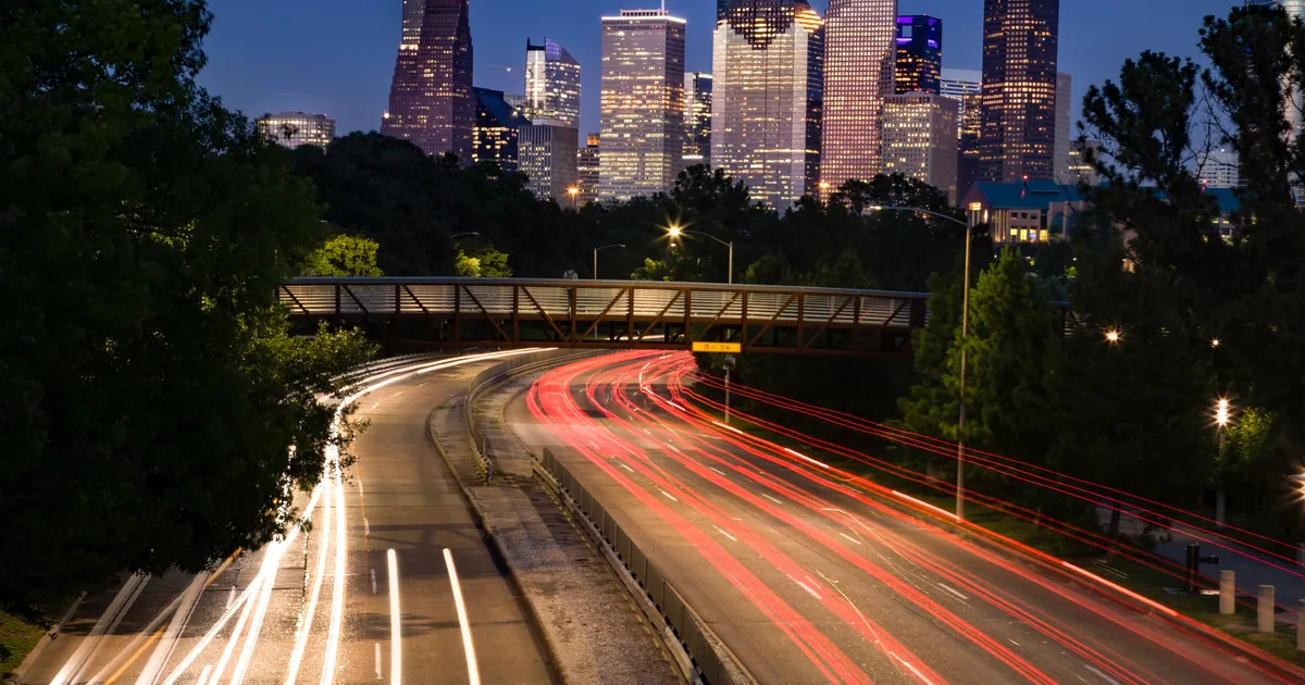 Houston skyline at dusk — Dave's Hot Chicken Houston locations guide