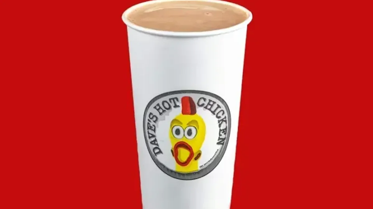A Dave's Hot Chicken chocolate shake — one of the three classic shakes