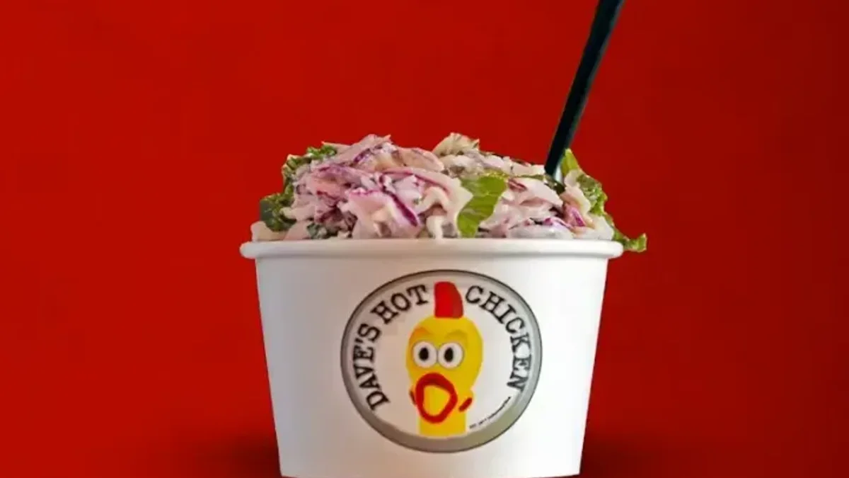 Dave's Hot Chicken kale slaw — the lighter, heat-cutting side